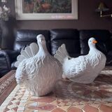 Pair of vintage Regency Italian Dove plant pots