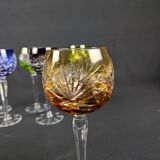 Series of 6 Roemer cut crystal glasses