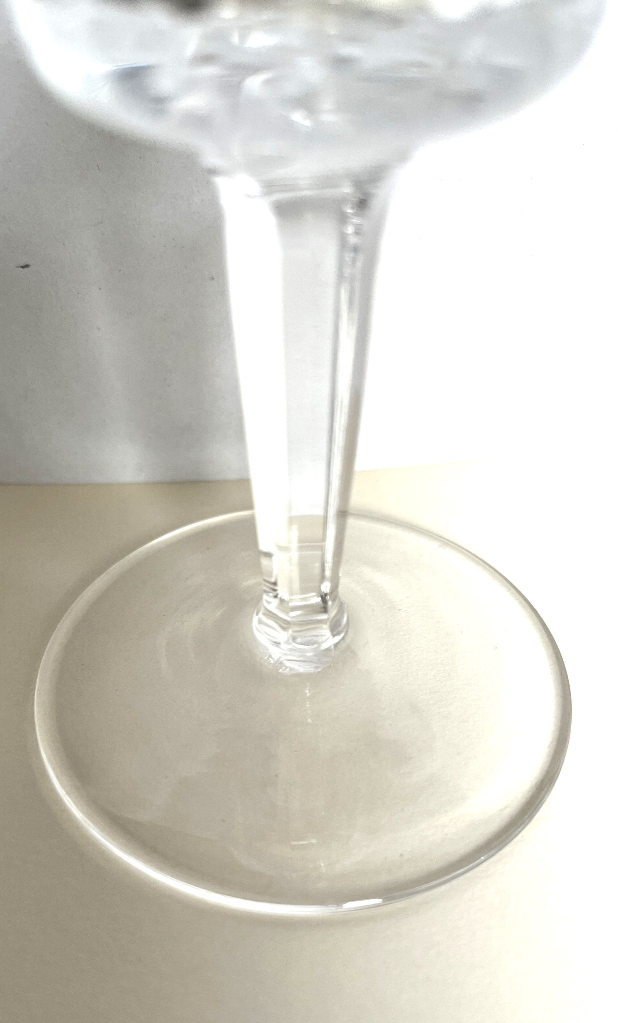 4 carved crystal wine glasses