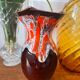 Vallauris vase in brown and orange fat lava