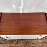 Teak chest of drawers and white formica drawers - 1960s