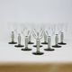 10 Bormioli Rocco Vintage Crystal Wine Glasses with Grooved Grey Stem