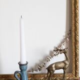 Antique candle holder in glazed ceramic