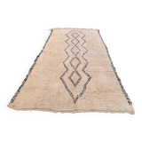 Tapis berbère marocain vintage Beni Ourain, Atlas, motif tribal, 200 x 142 cm, déstockage