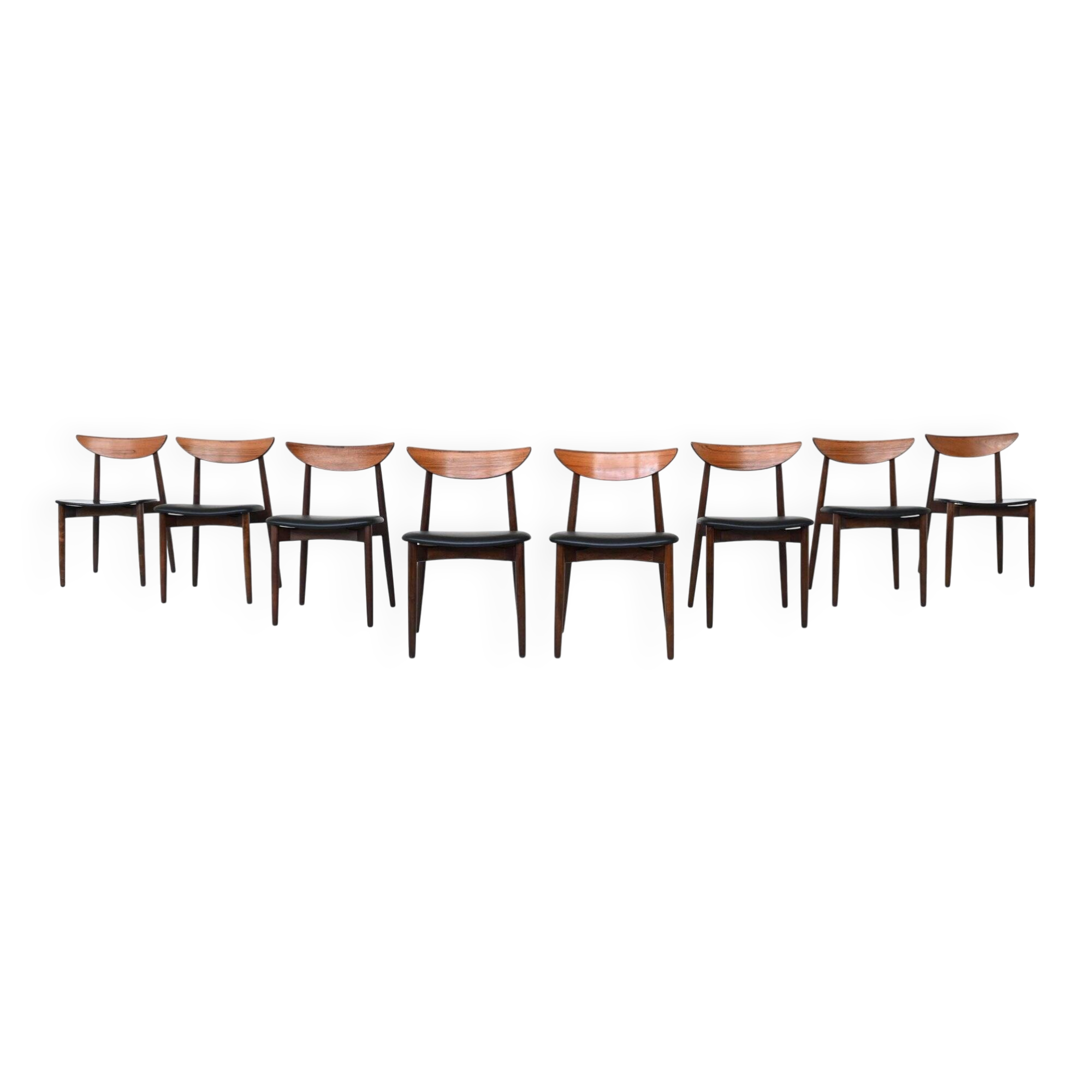 Harry Ostergaard set of eight dining chairs rosewood Randers Denmark 1960