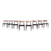 Harry Ostergaard set of eight dining chairs rosewood Randers Denmark 1960