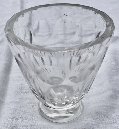 Antique crystal vase signed daum + cross of lorraine and france art deco