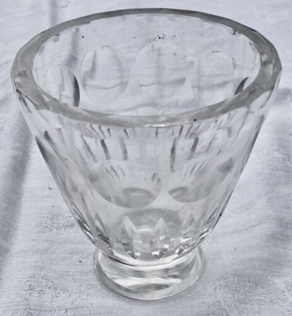 Vase  ancien en cristal signé daum croix de lorraine et france art déco