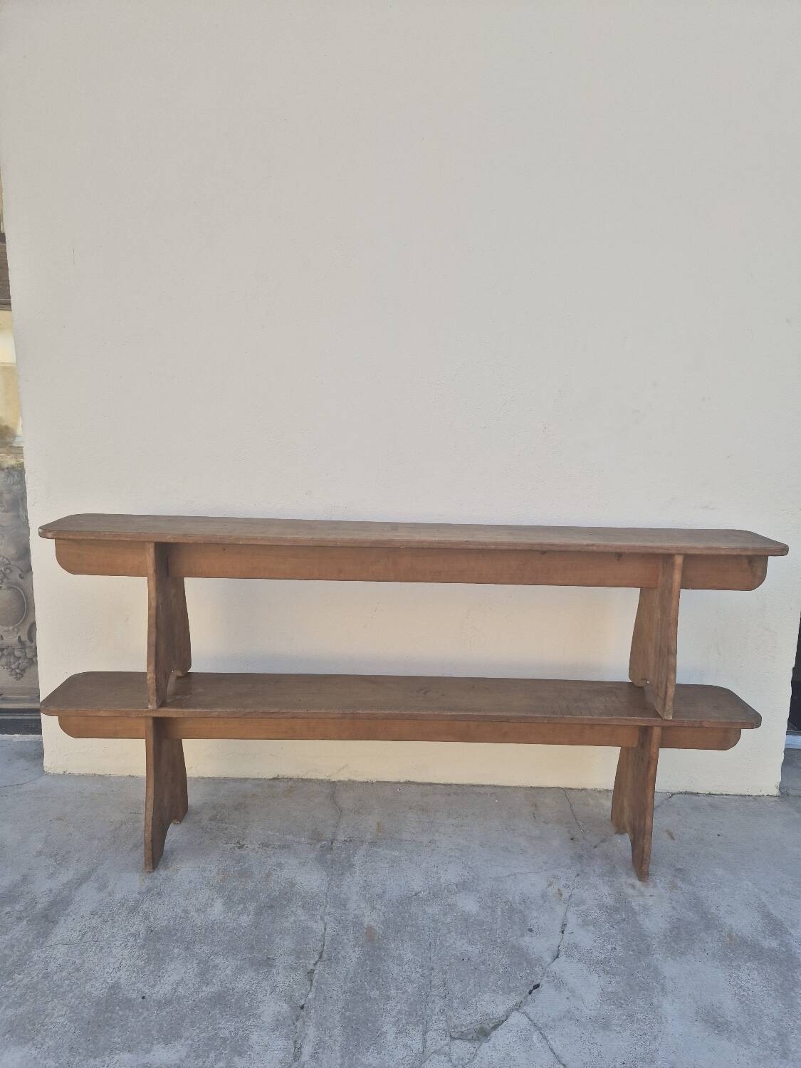 Pair of antique rustic farmhouse benches