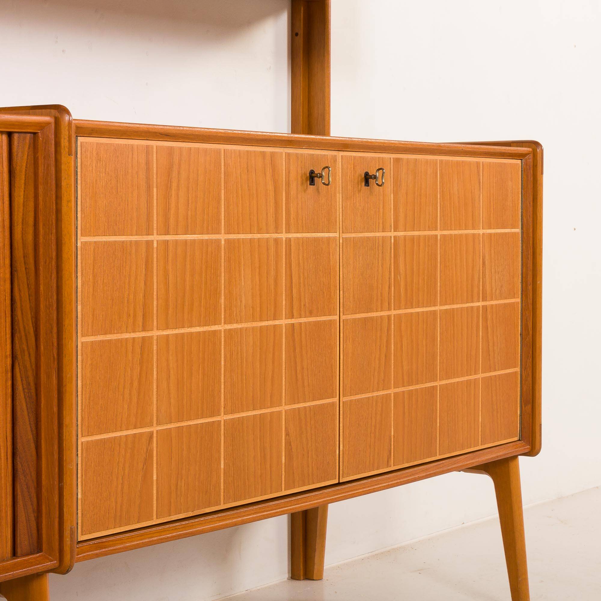Fredrik A. Kayser teak free standing wall unit for Gustav Bahus, Norway 196