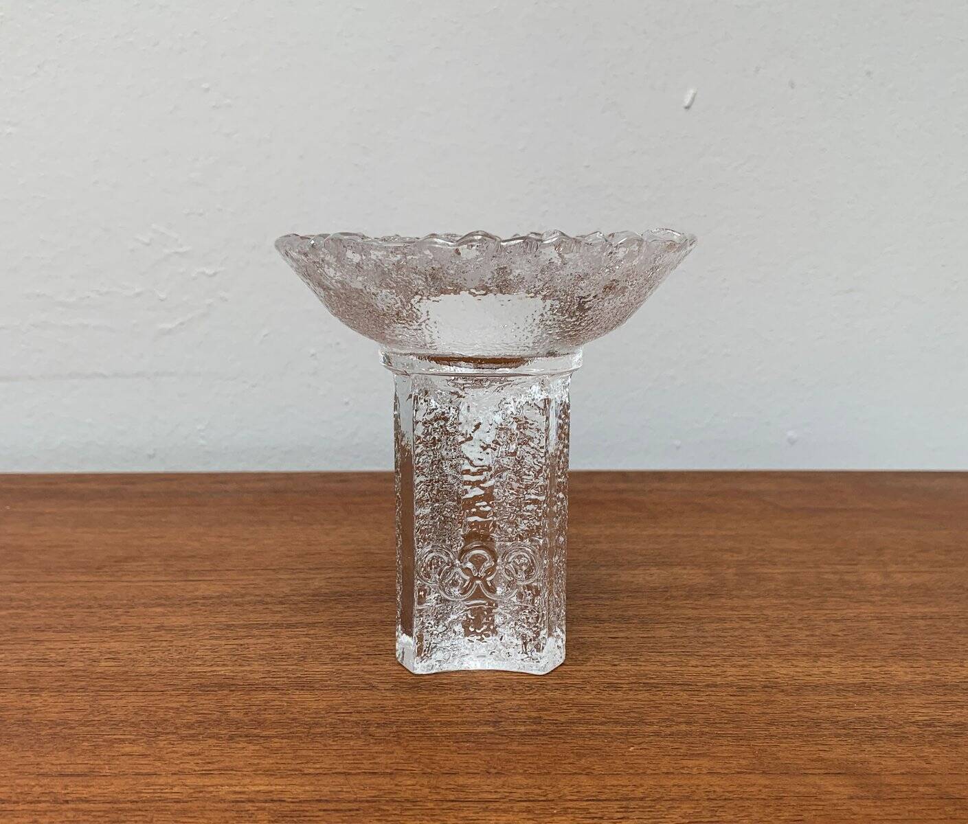 Olympics glass candle holder by Lars Hellsten for Orrefors, Sweden, 1984