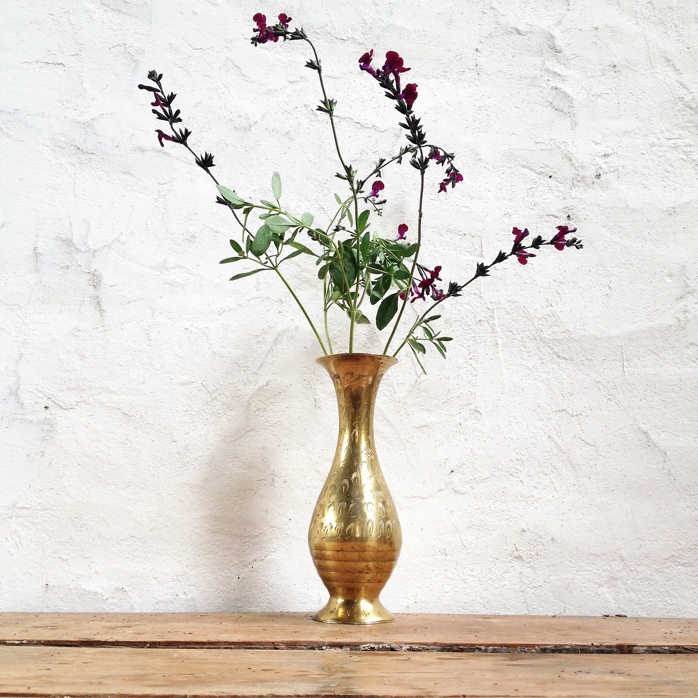 Brass art deco vase