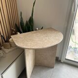 Travertine bedside table
