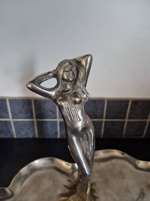 Display stand, cup, pocket tray in silver-plated bronze - Art Nouveau period