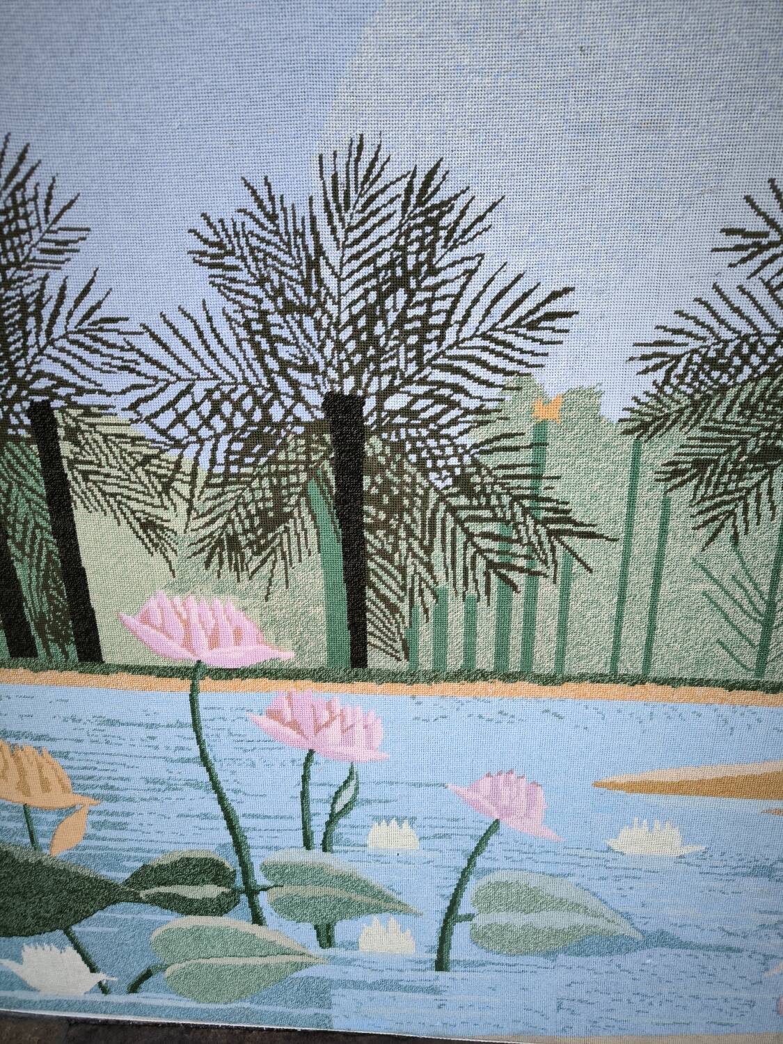 Tapestry, lakeside scene by Henri Rousseau