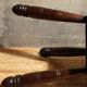 Tripod stool solid wood turned vintage