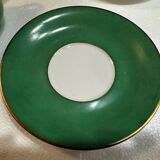 Service 14 cup and saucer in Art Deco Emerald Green and Gold.