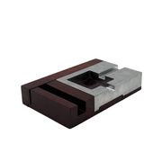 Mid-century modern mahogany ashtray, Alfred Dunhill Italy 1970s