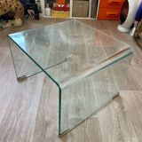 Table basse en verre courbé