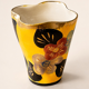 Petit vase Vallauris céramique émaillée, décor floral coloré.