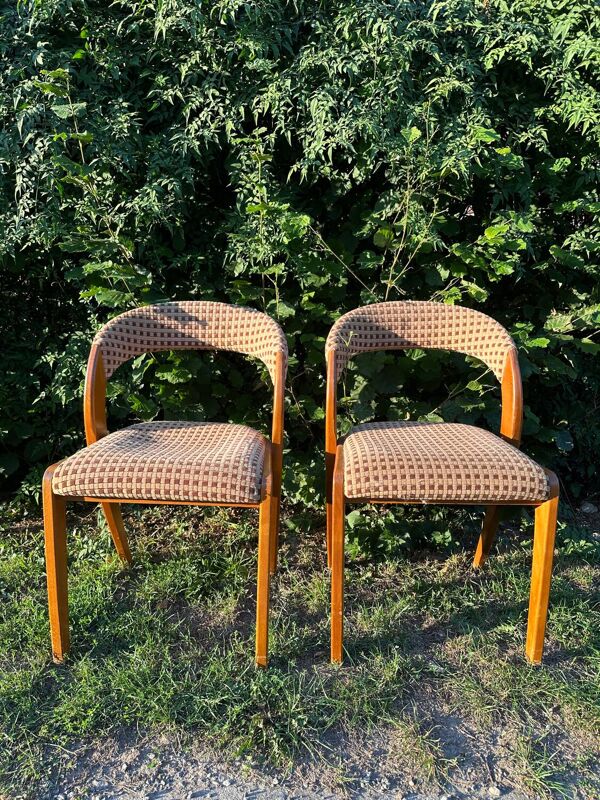 Paire de chaises vintage design années 50/60 style Baumann