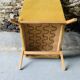 Fauteuil moutarde - bois et velours