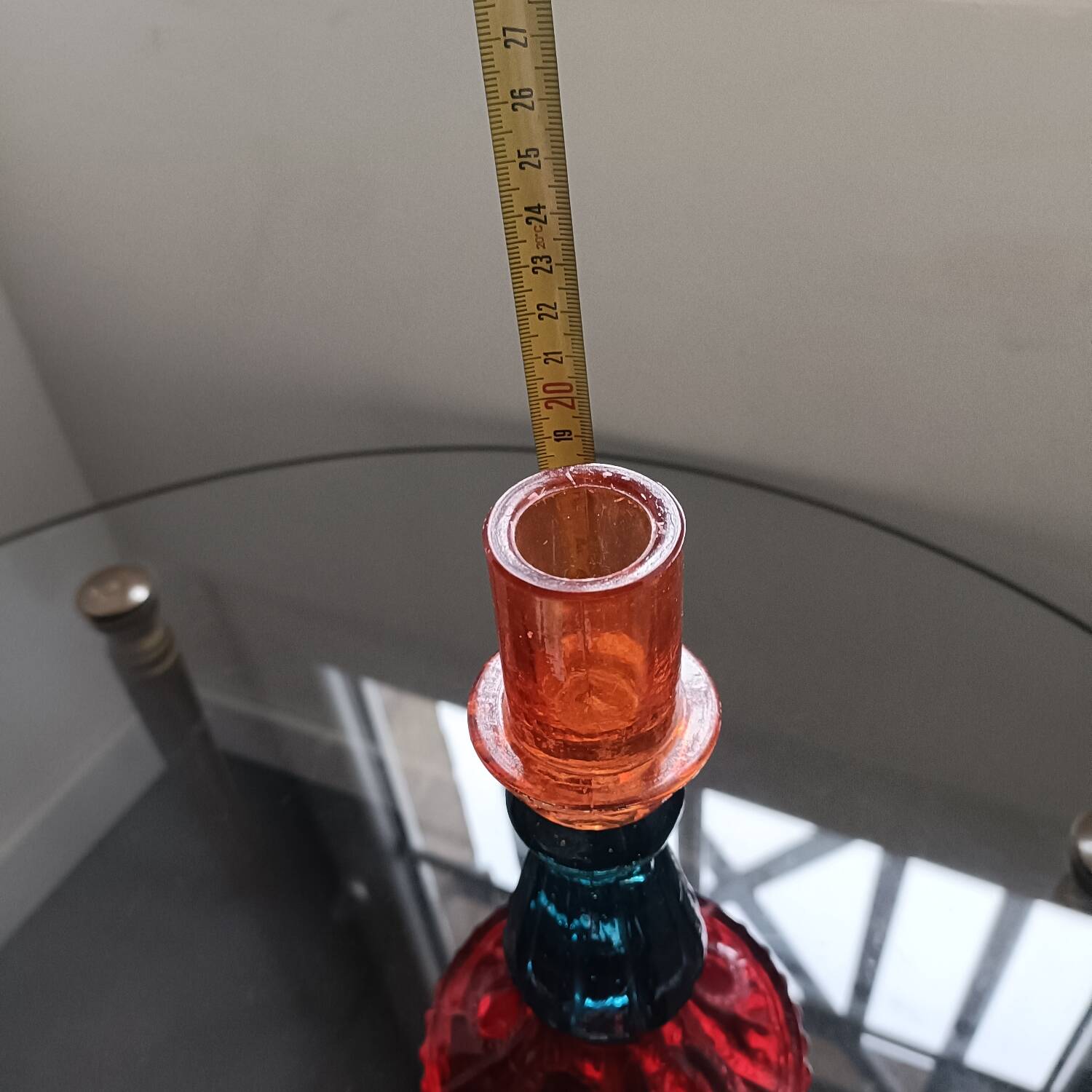 Multicoloured glass candlestick
