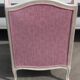 White painted armchair covered in Lilac colour  material