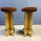 Vintage Italian brass bar stools, 1970s
