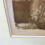 Original lithograph signed by Jean-Pierre Cassigneul: passer-by with a toque