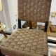 Suite 4 chaises vintage en bois, fabrication tchèque, 1950