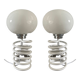 Set of two lamps spring vintage oval globes