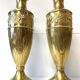 Paire de Soliflores Vases d'Autel Balustre Cuivre Jaune Art Nouveau