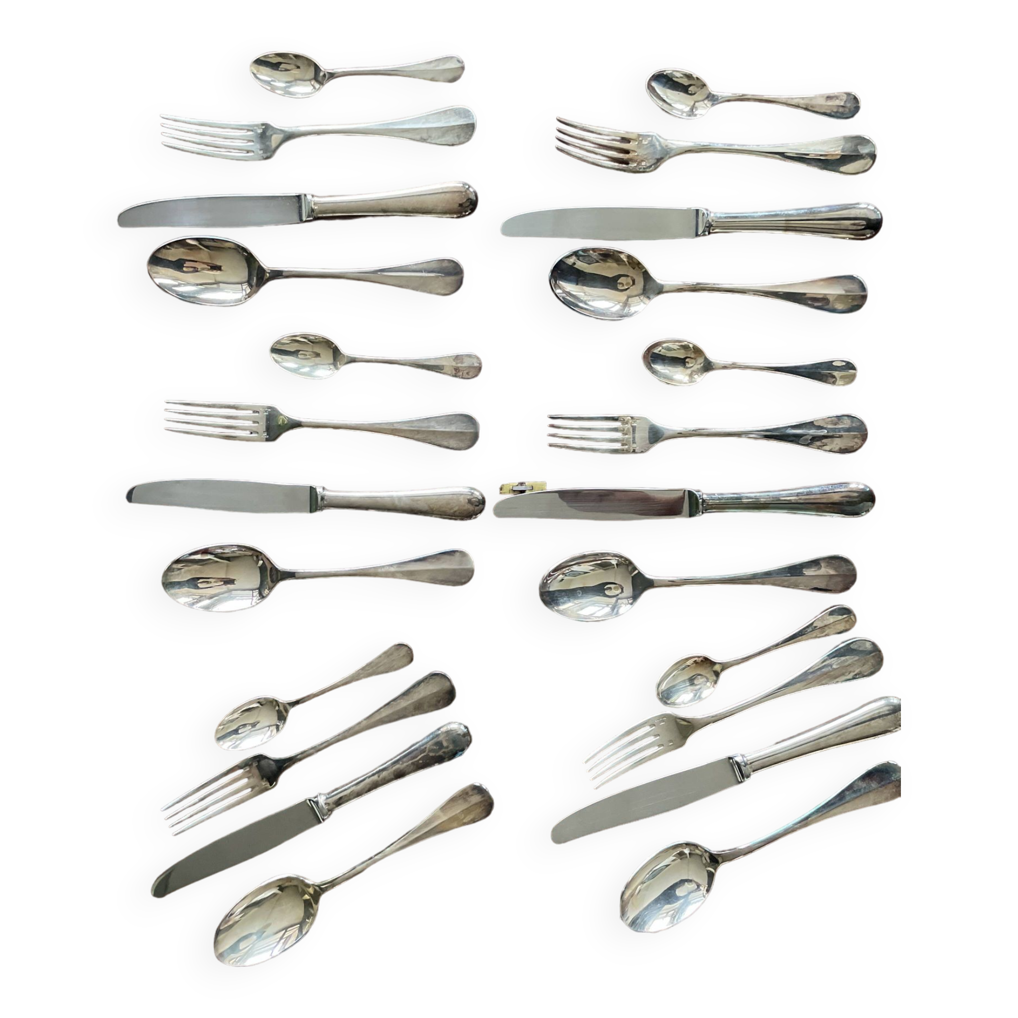 Set of 24 fidelio Christofle silver cutlery