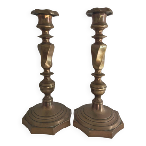 paire de bougeoirs chandeliers - bronze