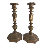 Pair of 19th century bronze candlesticks