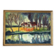 House by the water, oil on canvas signed