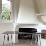 Stainless steel and glass desk