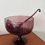 Vintage punch service – Hand-blown bubble glass, bowl or ladle