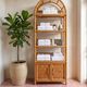 Large vintage rattan shelf