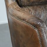 Very comfortable set of two vintage cowhide leather armchairs