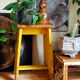Art-populaire workshop stool in patinated wood