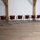 Set of 6 tubular chrome and saddle leather dining chairs for Metaform, 1970