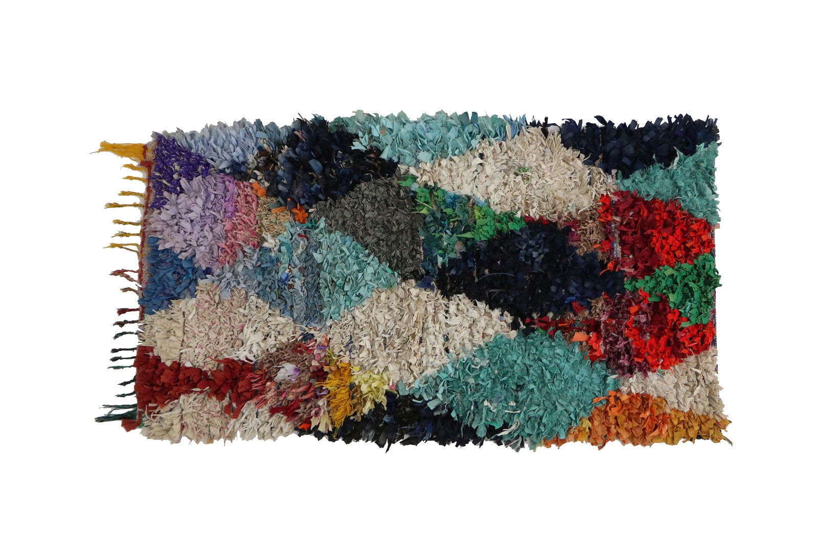 Boucherouite vintage moroccan rug 106 x 184 cm