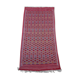 Tapis berbère rouge fait à la main en pure laine 105x205cm
