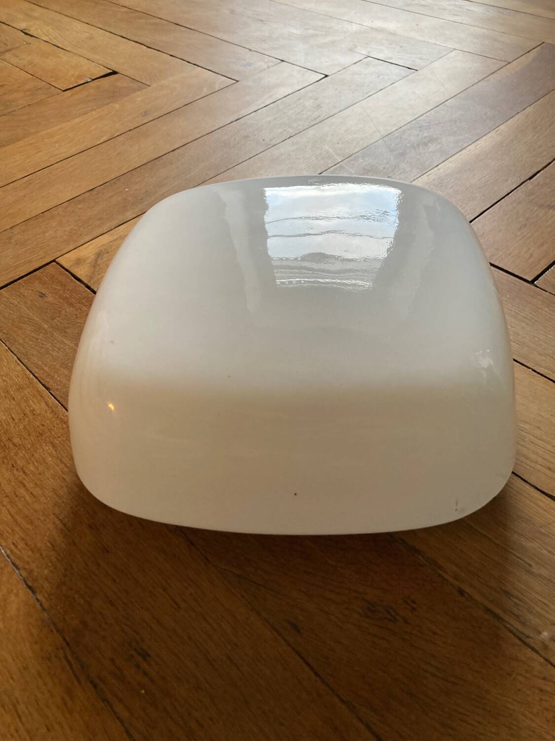 Square opaline wall light