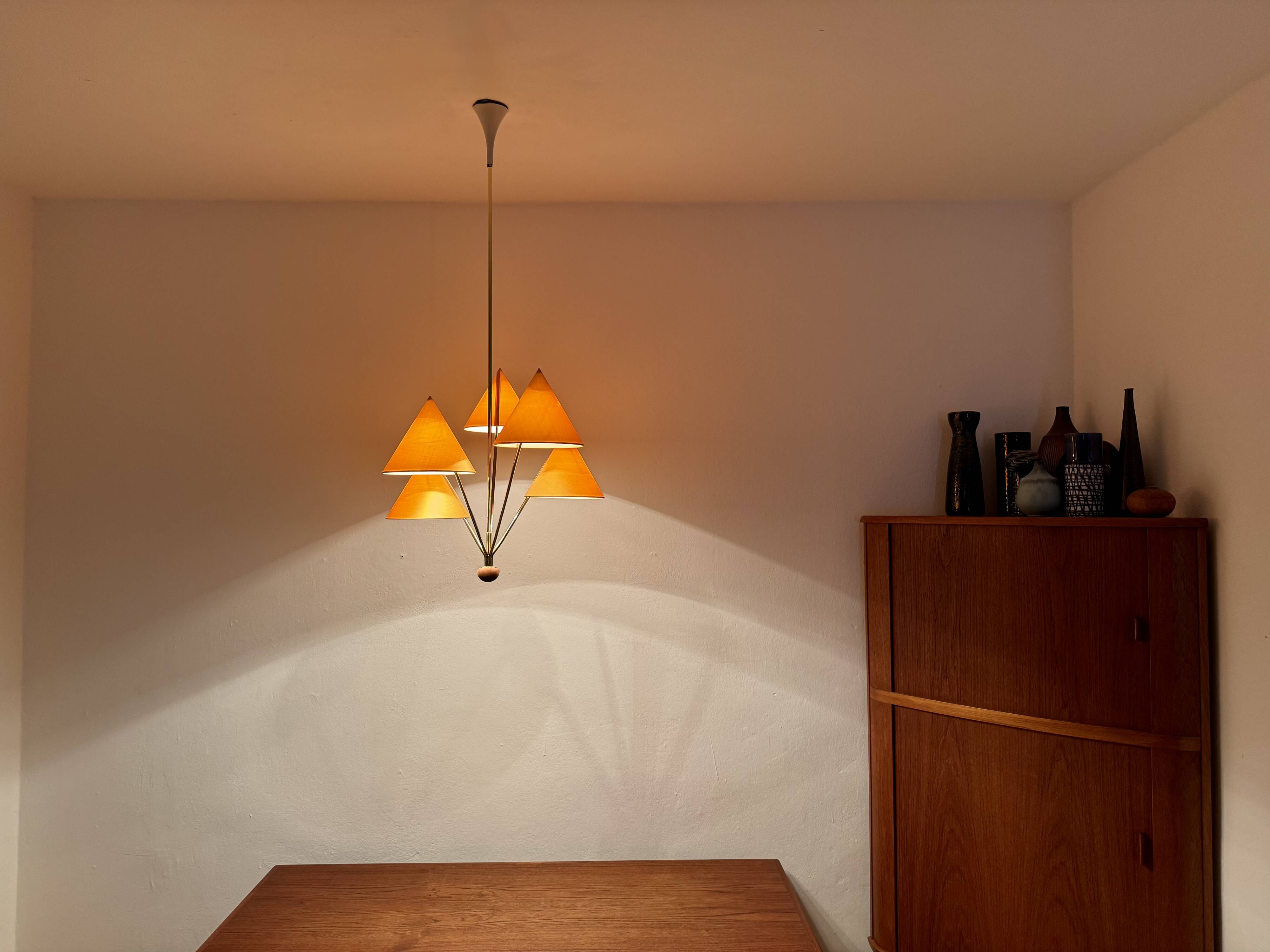 Beautiful Brass Chandelier by Rupert Nikoll