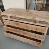 Commode en bois cérusé