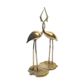 Herons entwined brass