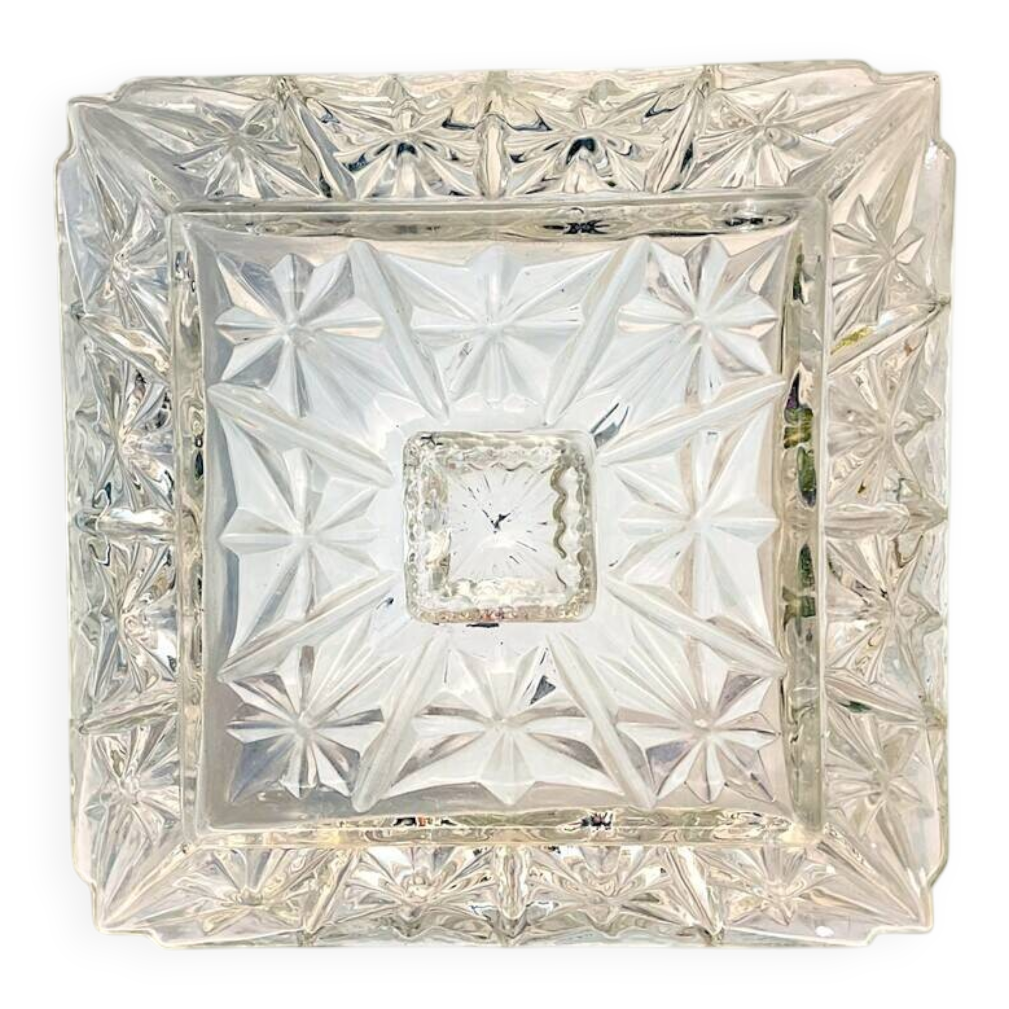 Glass flush mount light for ceiling or wall